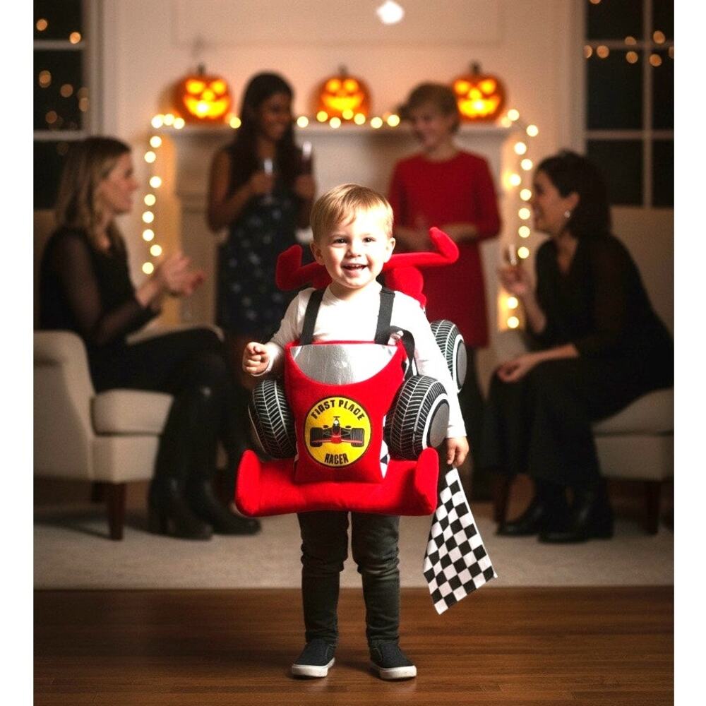 Authentic Kids First Place Racer 3D Plush Race Car Costume – NEW